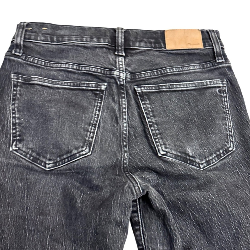 Madewell Mid Rise Perfect Vintage Jeans Womens 27 Black Wash Straight Leg - Picture 6 of 7